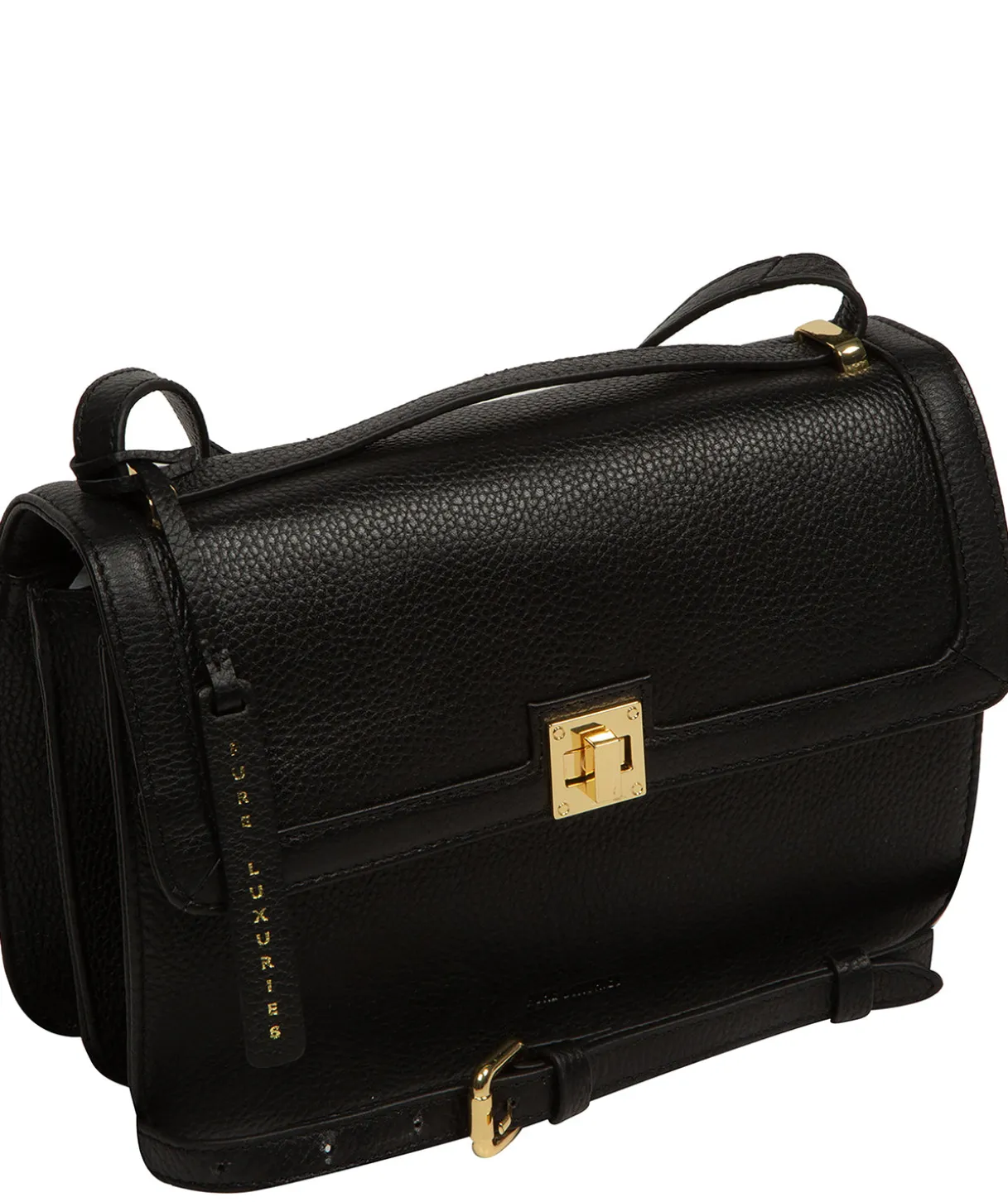 Leonie' Black Leather Cross Body Bag