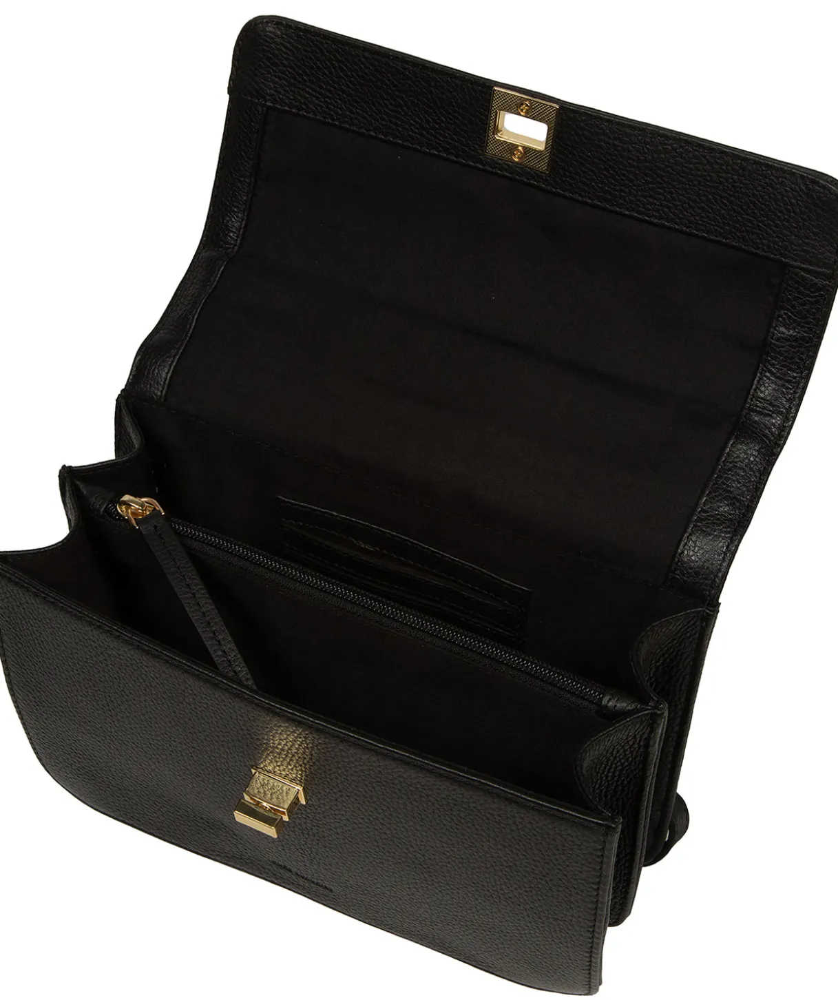 Leonie' Black Leather Cross Body Bag