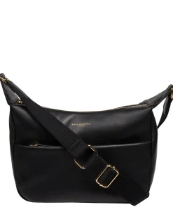 Leonora' Black Leather Cross Body Bag