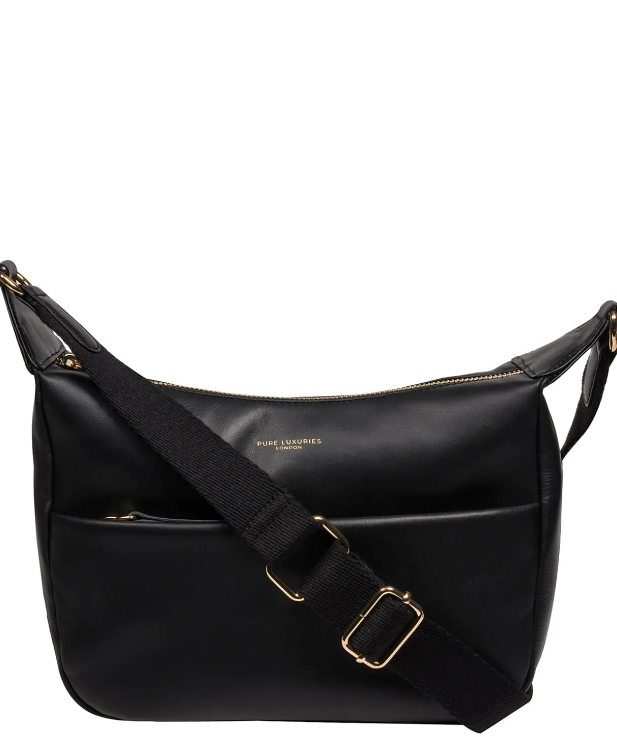 Leonora' Black Leather Cross Body Bag