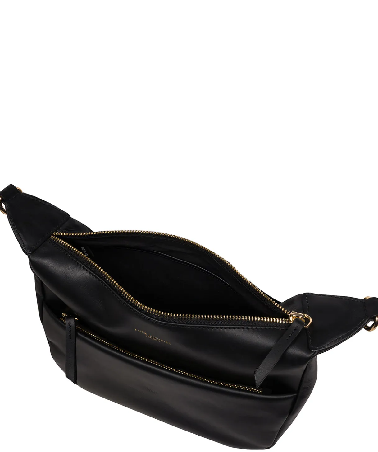 Leonora' Black Leather Cross Body Bag