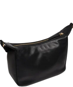 Leonora' Black Leather Cross Body Bag