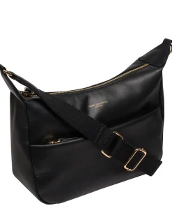 Leonora' Black Leather Cross Body Bag
