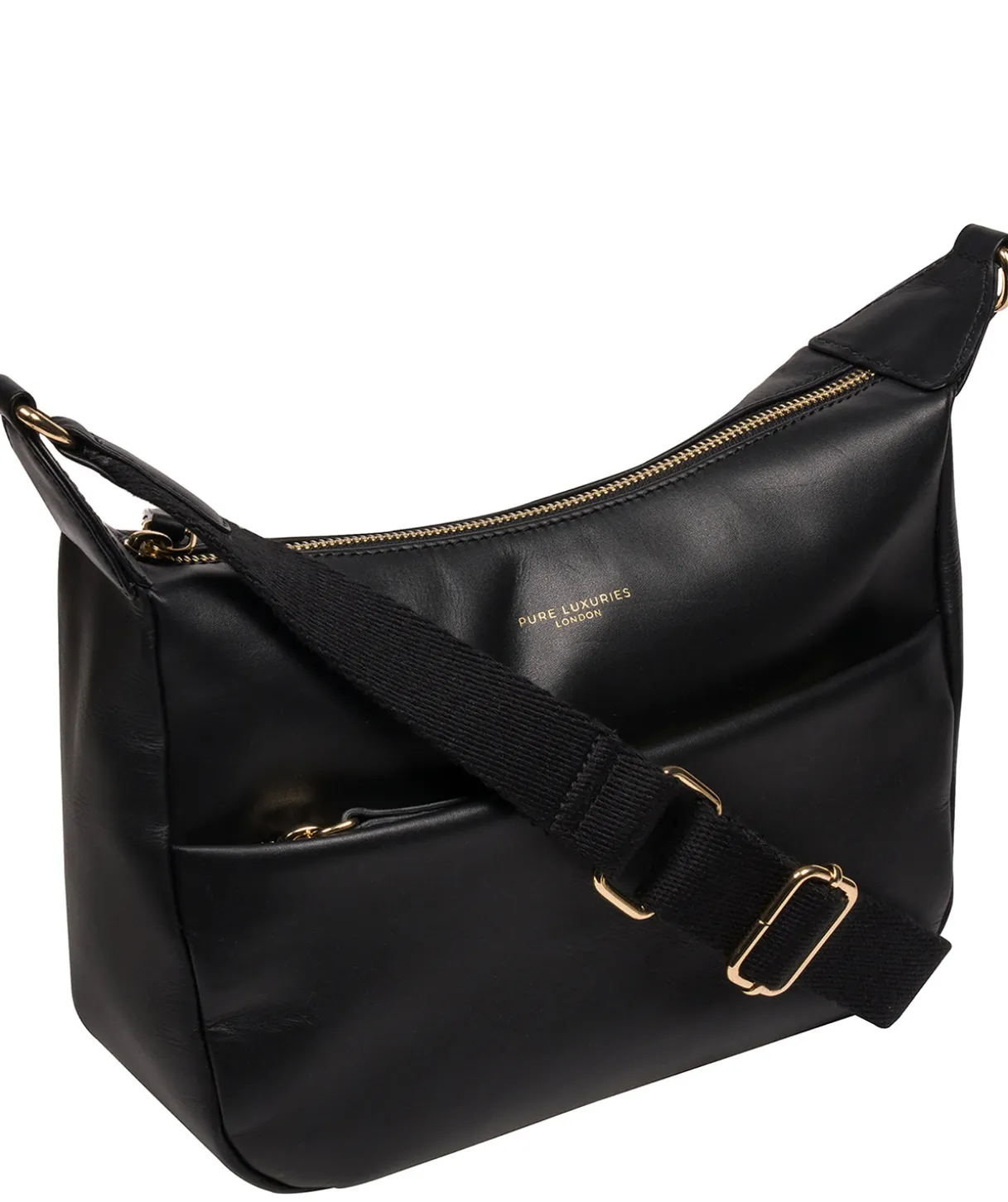 Leonora' Black Leather Cross Body Bag