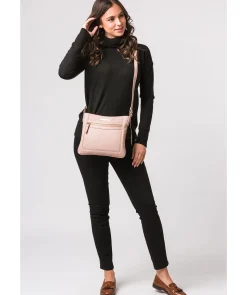 Lewes' Blush Pink Leather Cross Body Bag