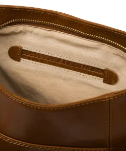 Liberty' Dark Tan Leather Shoulder Bag