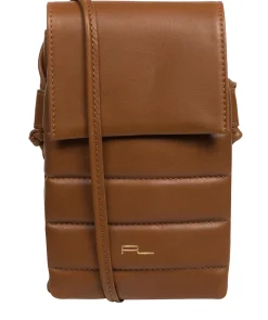 Lilian' Chestnut Nappa Leather Cross Body Phone Bag