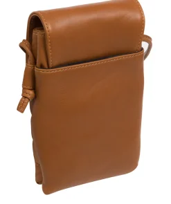 Lilian' Oak Nappa Leather Cross Body Phone Bag