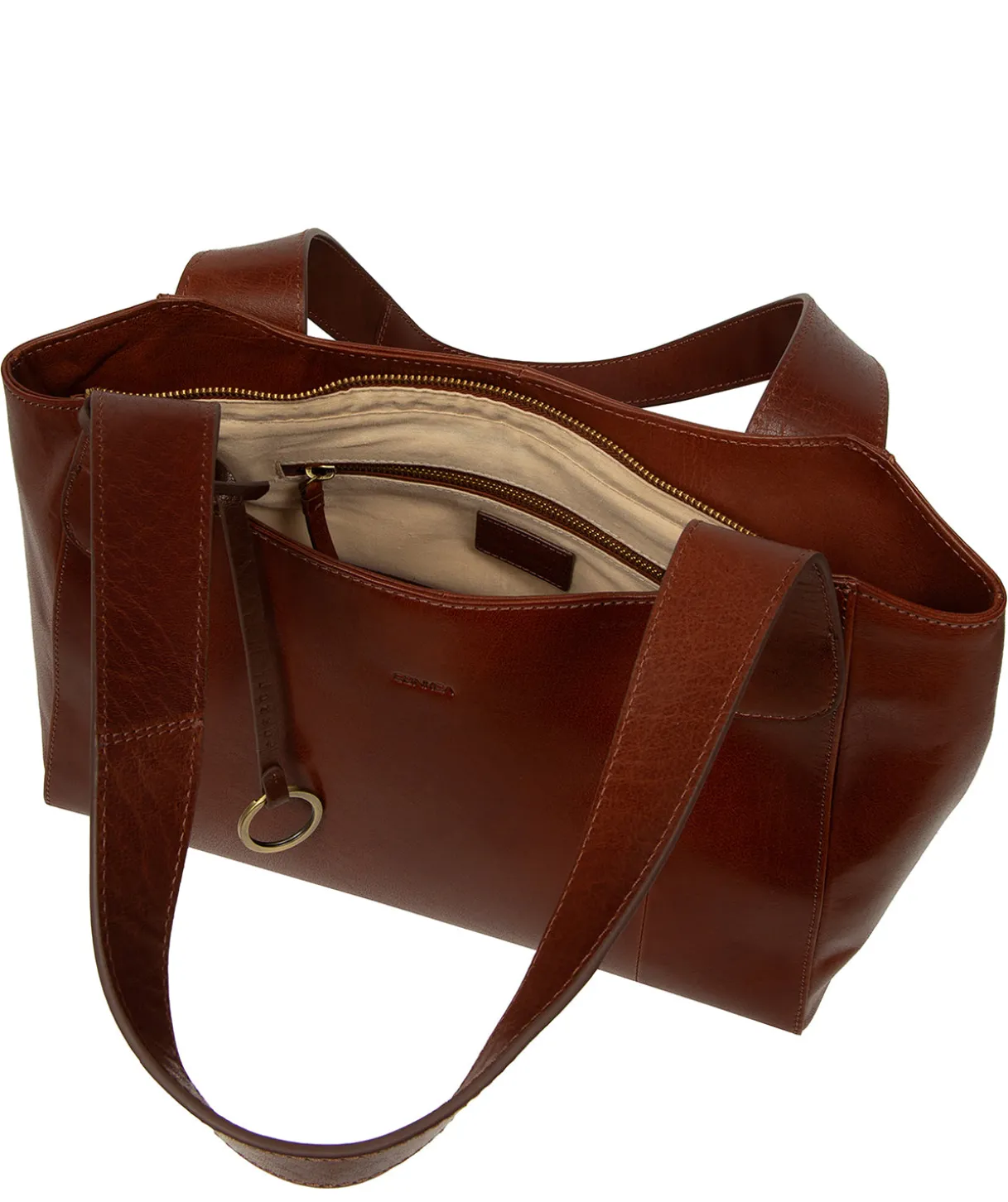 Lilou' Conker Brown Leather Handbag