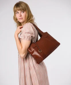 Lilou' Conker Brown Leather Handbag