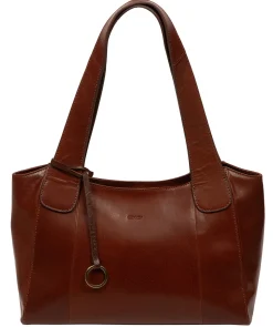 Lilou' Conker Brown Leather Handbag