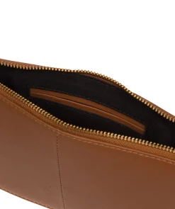 Lily' Tan Leather Cross Body Phone Bag