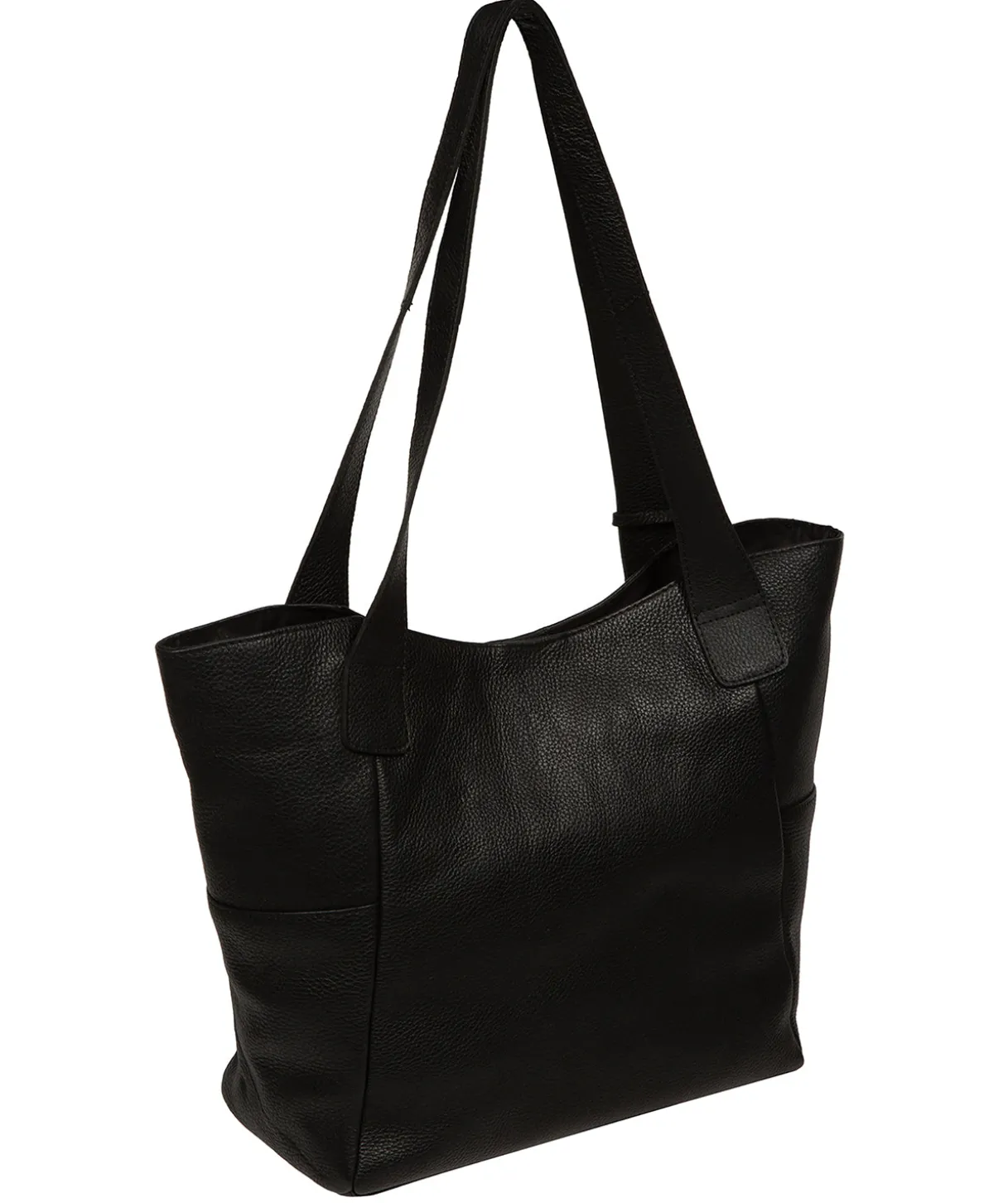 Lisette' Black Leather Tote Bag