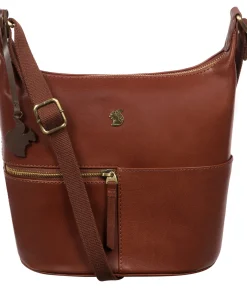 Little Kristin' Conker Brown Leather Shoulder Bag