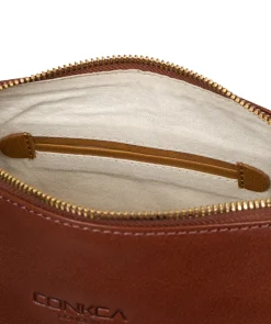 Little Kristin' Dark Tan & Conker Brown Leather Shoulder Bag