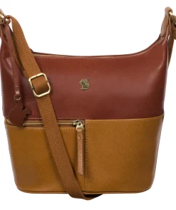 Little Kristin' Dark Tan & Conker Brown Leather Shoulder Bag
