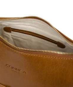 Little Kristin' Dark Tan Leather Shoulder Bag