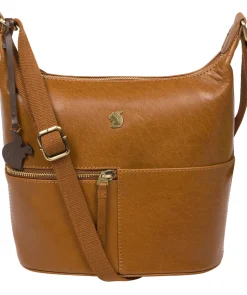 Little Kristin' Dark Tan Leather Shoulder Bag