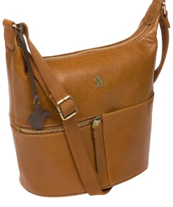 Little Kristin' Dark Tan Leather Shoulder Bag