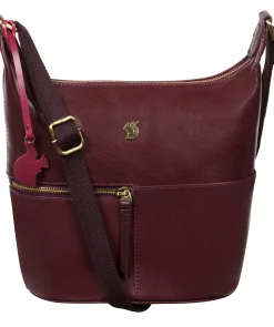 Little Kristin' Plum Leather Shoulder Bag