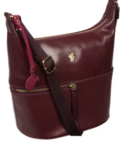 Little Kristin' Plum Leather Shoulder Bag