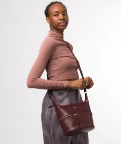 Little Kristin' Plum Leather Shoulder Bag