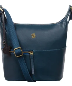 Little Kristin' Snorkel Blue Leather Shoulder Bag