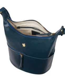 Little Kristin' Snorkel Blue Leather Shoulder Bag