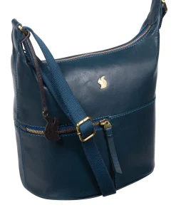 Little Kristin' Snorkel Blue Leather Shoulder Bag