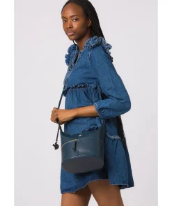 Little Kristin' Snorkel Blue Leather Shoulder Bag