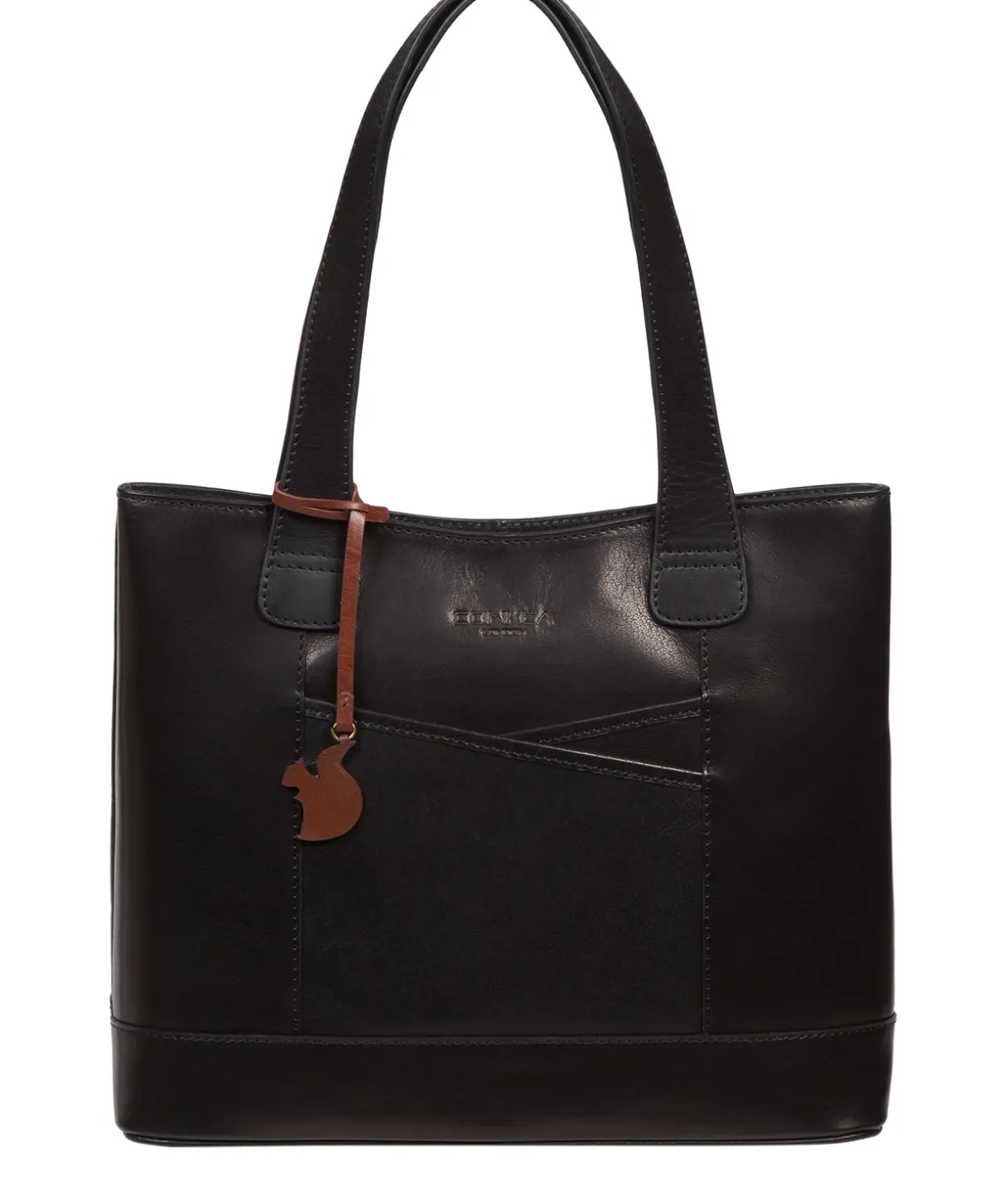 Little Patience' Black Leather Tote Bag