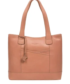 Little Patience' Subtle Pink Leather Tote Bag