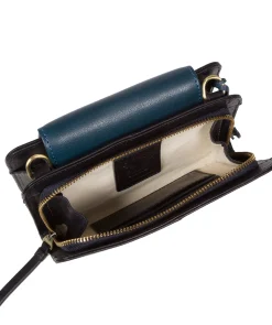 Little Wonder' Navy & Snorkel Blue Leather Cross Body Clutch Bag