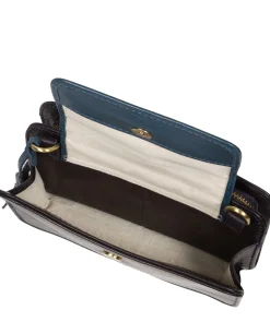 Little Wonder' Navy & Snorkel Blue Leather Cross Body Clutch Bag
