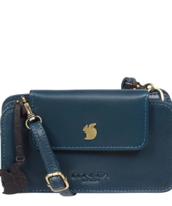 Little Wonder' Snorkel Blue Leather Cross Body Clutch Bag