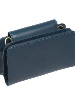 Little Wonder' Snorkel Blue Leather Cross Body Clutch Bag