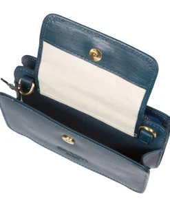 Little Wonder' Snorkel Blue Leather Cross Body Clutch Bag