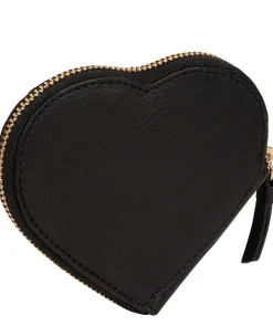 Loughton' Black Leather Heart Coin Purse