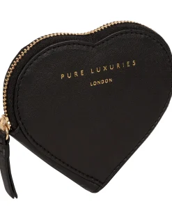 Loughton' Black Leather Heart Coin Purse