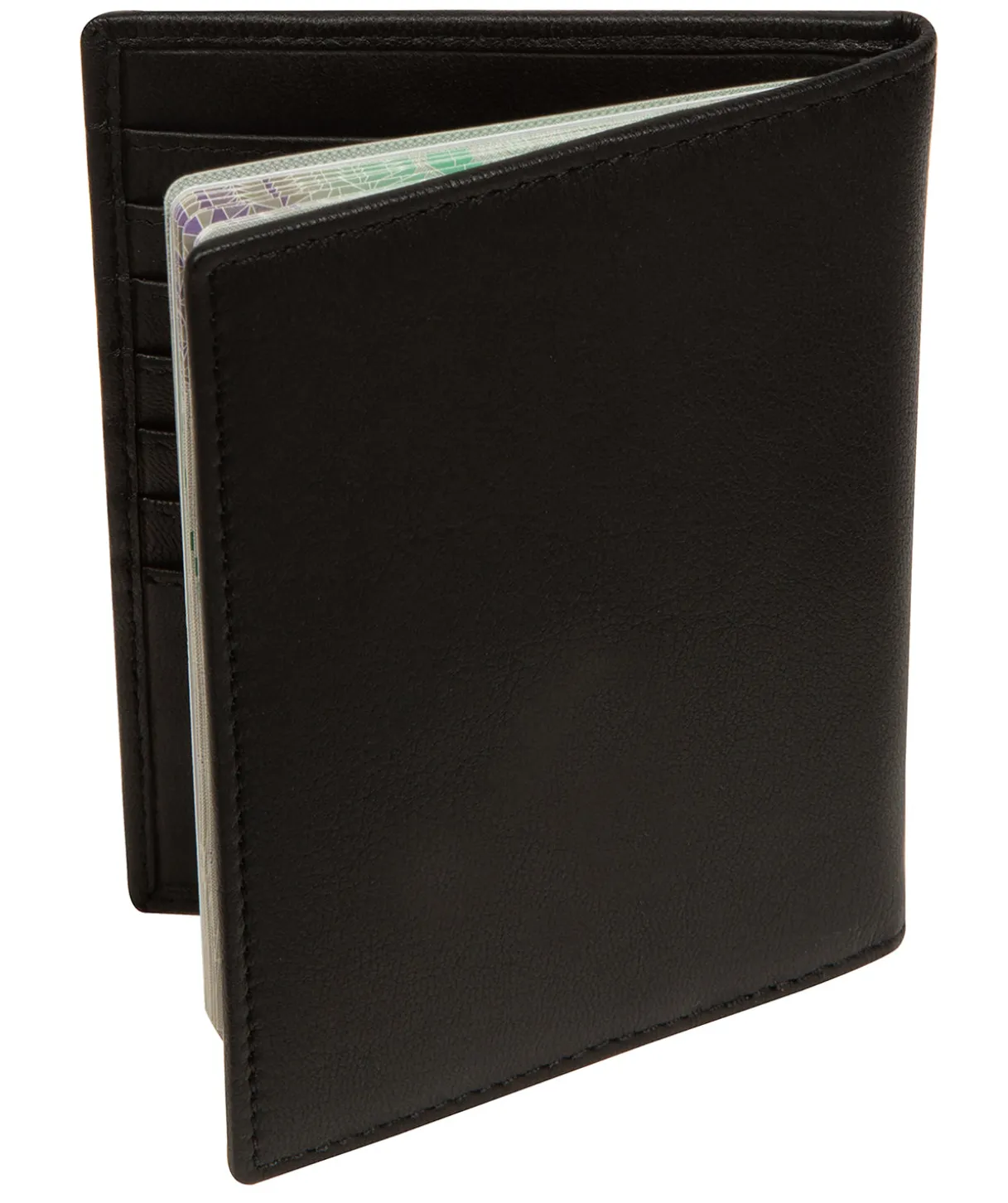Louis' Black Leather Passport Holder