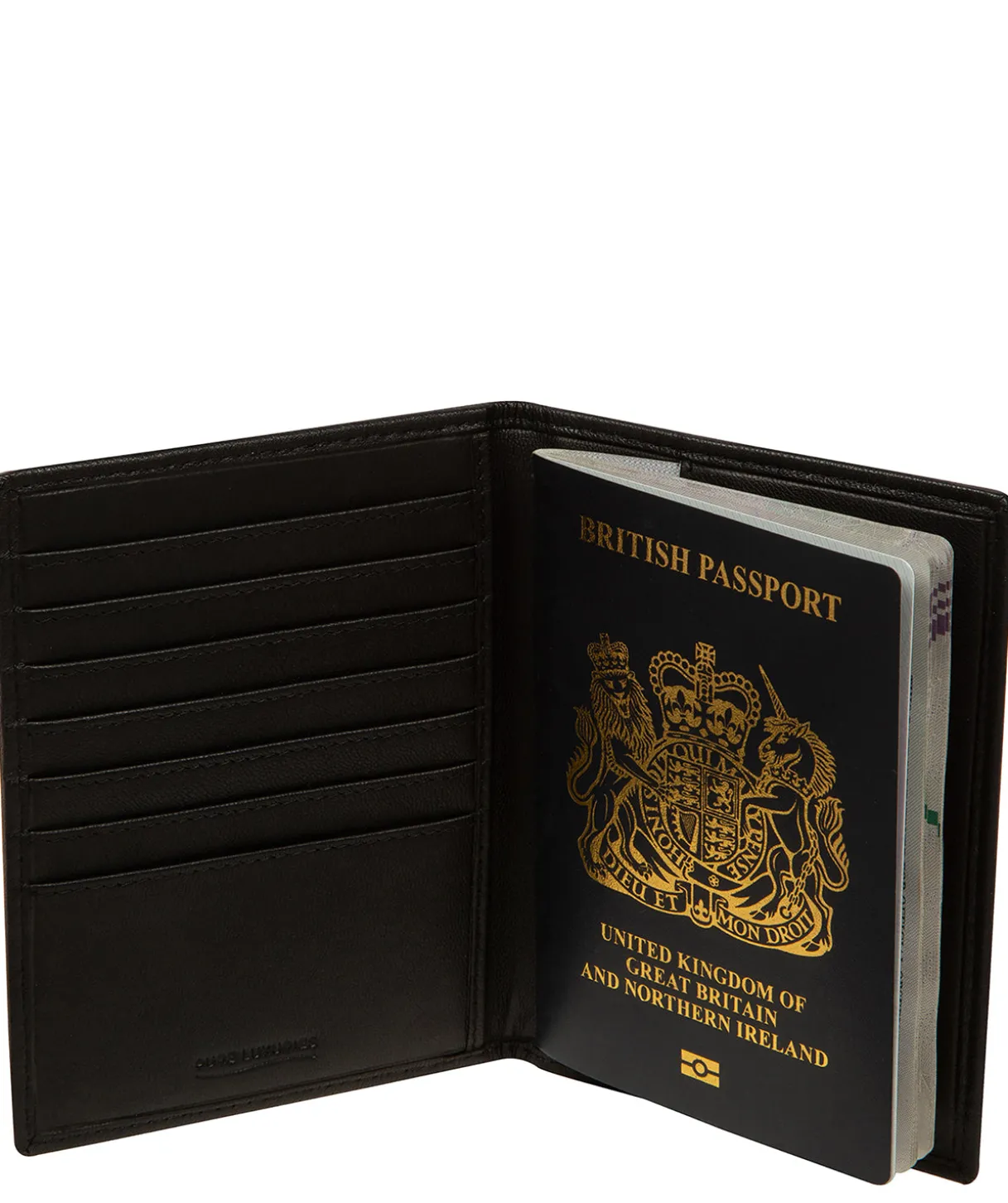 Louis' Black Leather Passport Holder