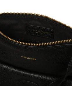 Lucienne' Black Leather Cross Body Bag