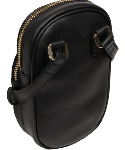 Luna' Black Leather Cross Body Phone Bag