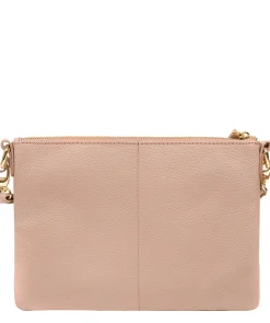Lytham' Blush Pink Leather Cross Body Clutch Bag