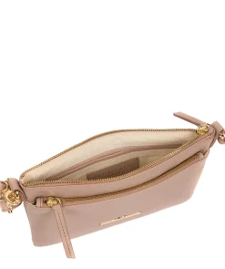 Lytham' Blush Pink Leather Cross Body Clutch Bag
