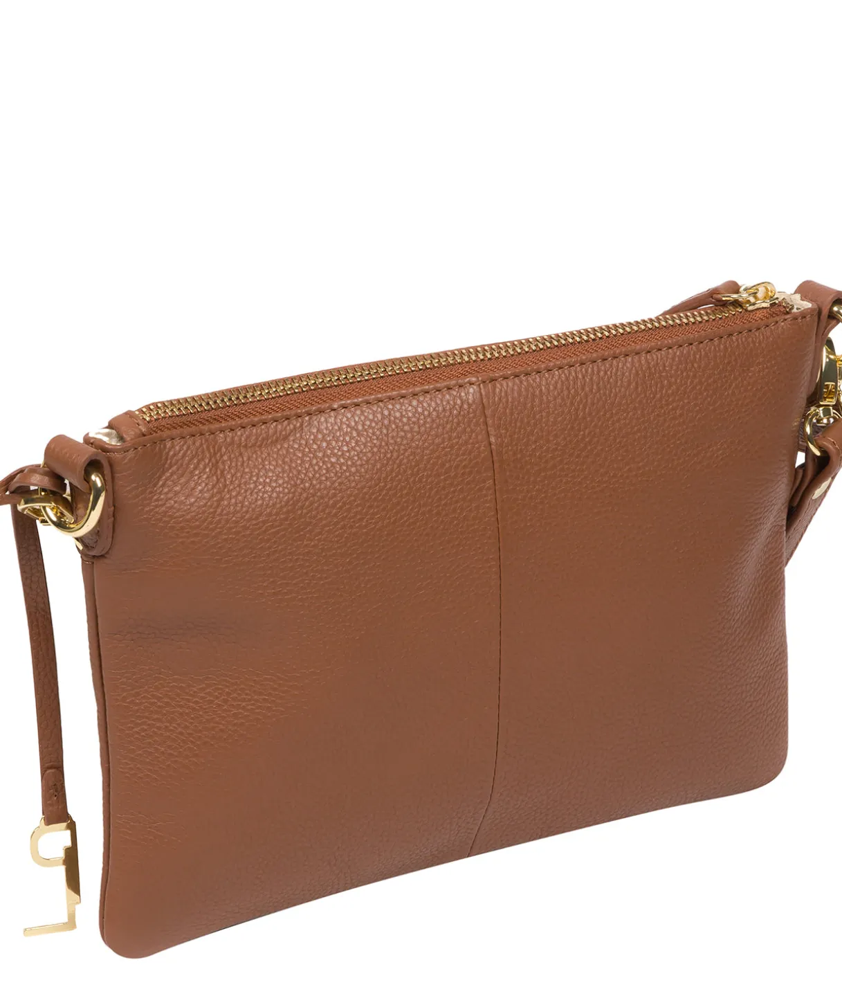 Lytham' Tan Leather Cross Body Clutch Bag