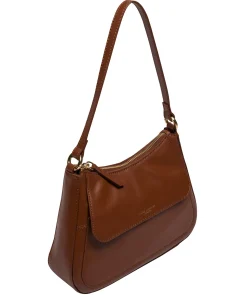 Mable' Caramel Leather Evening Bag