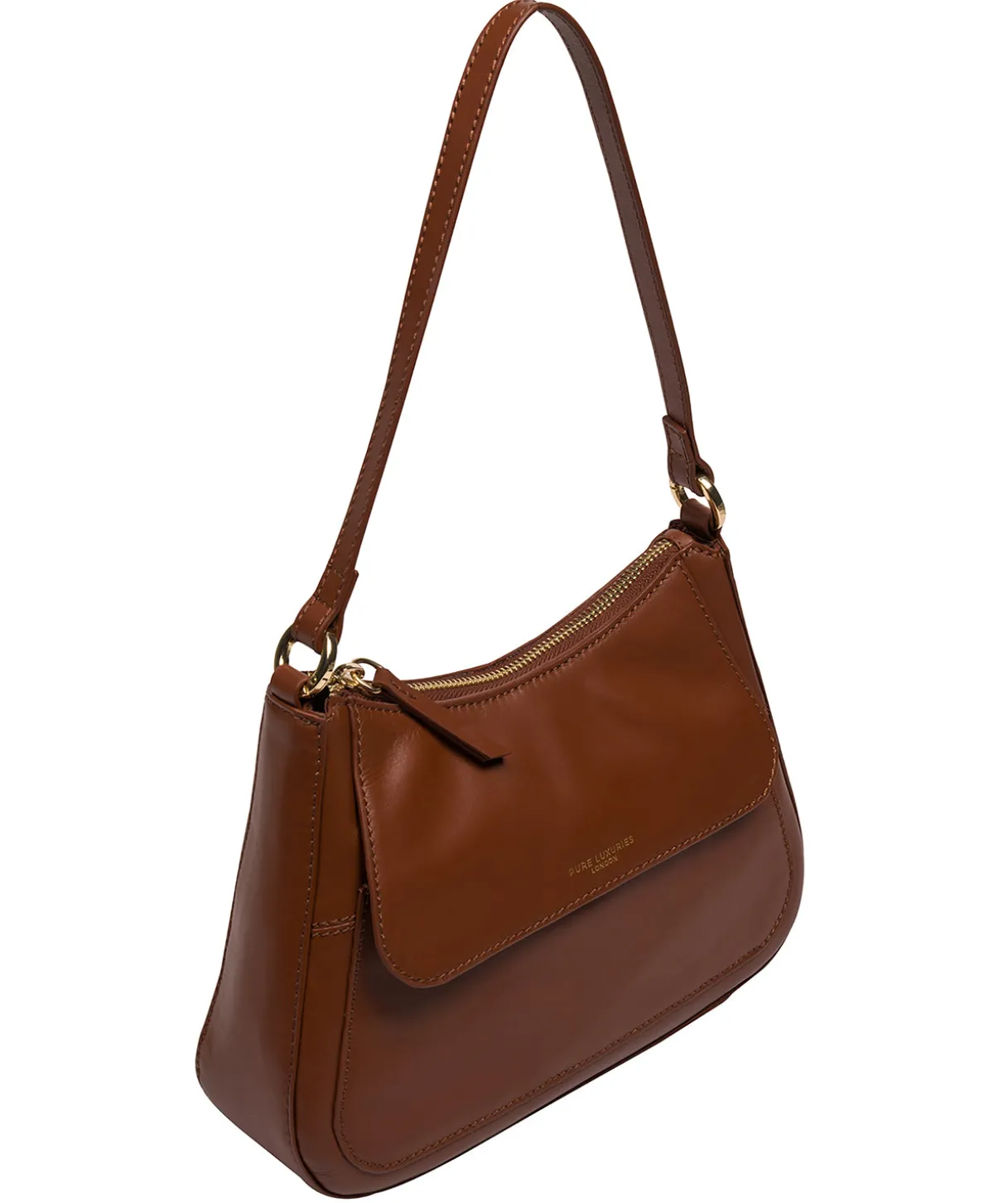 Mable' Caramel Leather Evening Bag