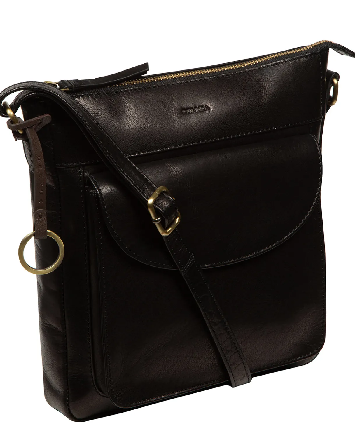 Maeve' Black Leather Cross Body Bag