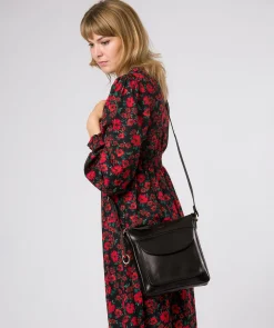 Maeve' Black Leather Cross Body Bag